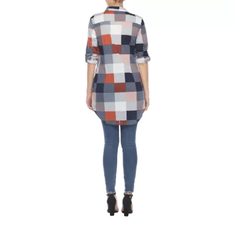 White Mark Womens Long Sleeve Tunic Top