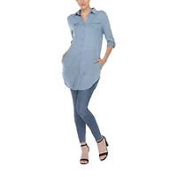 White Mark Womens Long Sleeve Tunic Top