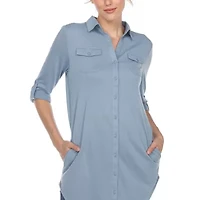 White Mark Womens Long Sleeve Tunic Top