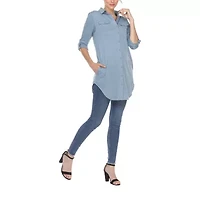 White Mark Womens Long Sleeve Tunic Top