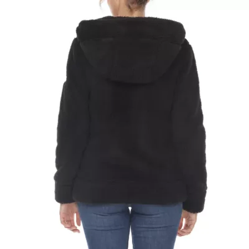 White Mark Womens Hooded Midweight Quilted Coat