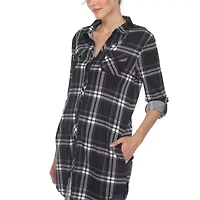 White Mark Womens Long Sleeve Roll Tab Regular Fit Button-Down Shirt