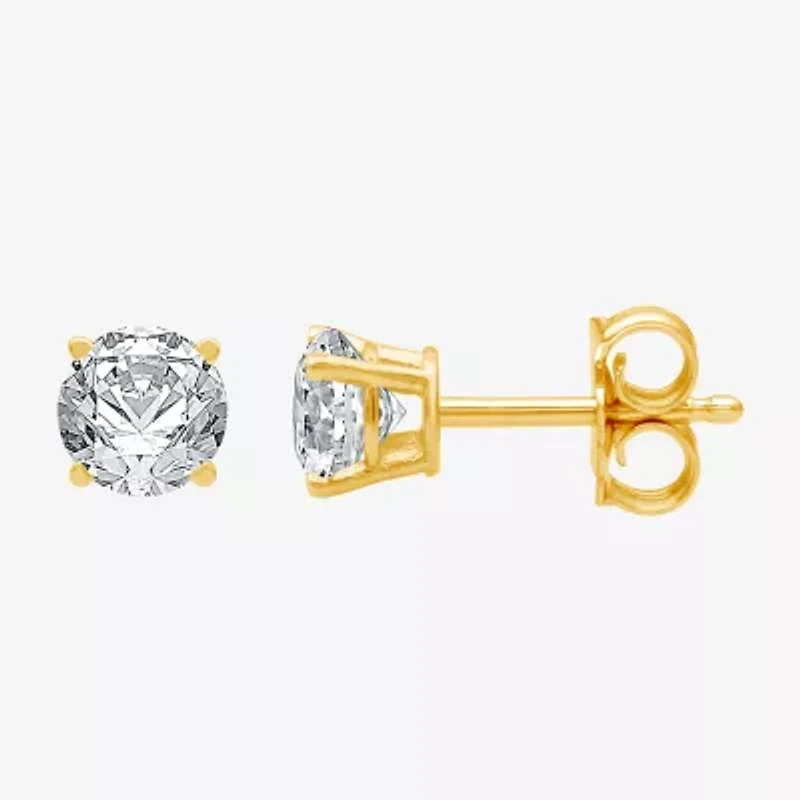 Ever Star 1 CT. T.W. Lab-Grown (G / SI1-SI2) Diamond 10K Gold Round Stud Earrings