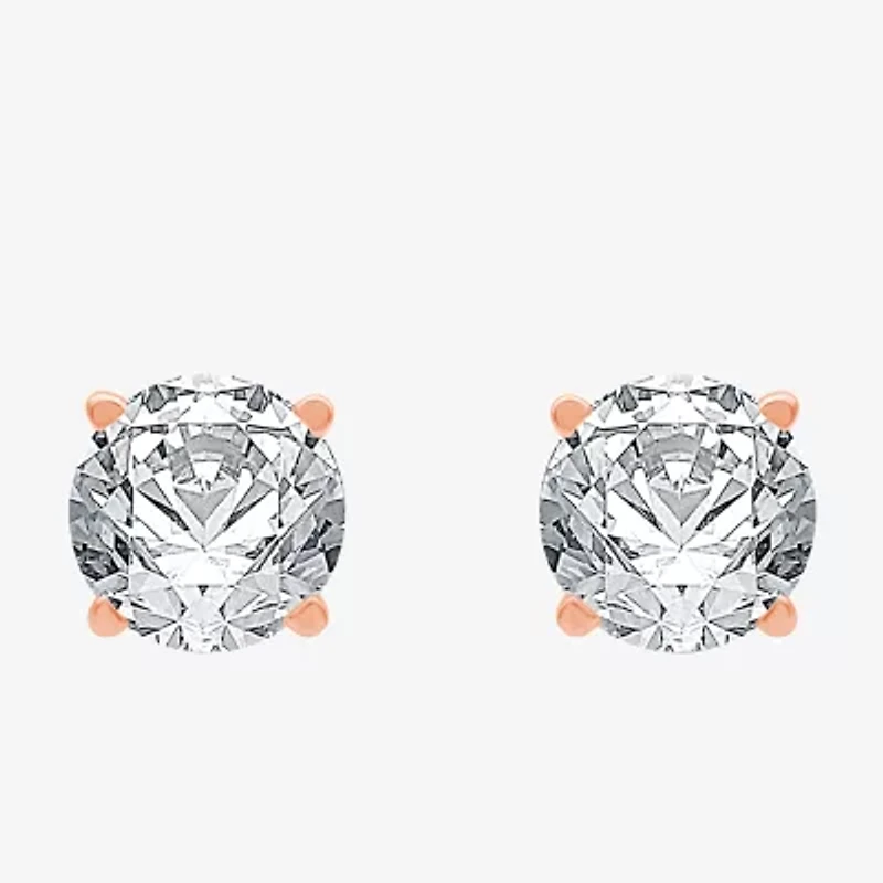 Ever Star (H-I / Si2-I1) 1/4 CT. T.W. Lab Grown White Diamond 10K Rose Gold 3.2mm Round Stud Earrings