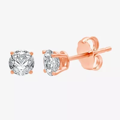 Ever Star (H-I / Si2-I1) 1/4 CT. T.W. Lab Grown White Diamond 10K Rose Gold 3.2mm Round Stud Earrings