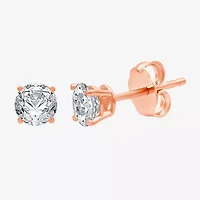 Ever Star (H-I / Si2-I1) 1/4 CT. T.W. Lab Grown White Diamond 10K Rose Gold 3.2mm Round Stud Earrings