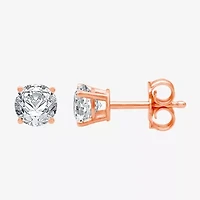 Ever Star (H-I / Si2-I1) 1/4 CT. T.W. Lab Grown White Diamond 10K Rose Gold 3.2mm Round Stud Earrings