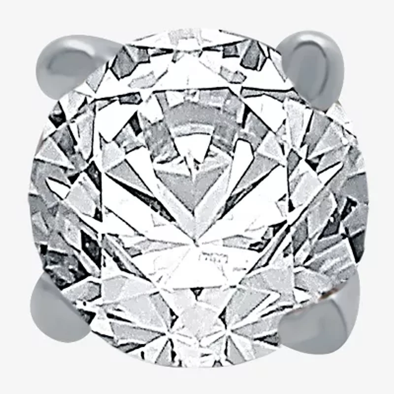 Womens 1/8 CT. Natural White Diamond 10K Gold 3.2mm Round Single Earring