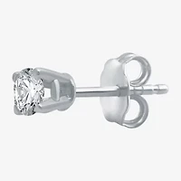 Womens 1/8 CT. Natural White Diamond 10K Gold 3.2mm Round Single Earring