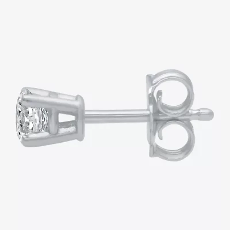 Womens 1/8 CT. Natural White Diamond 10K Gold 3.2mm Round Single Earring