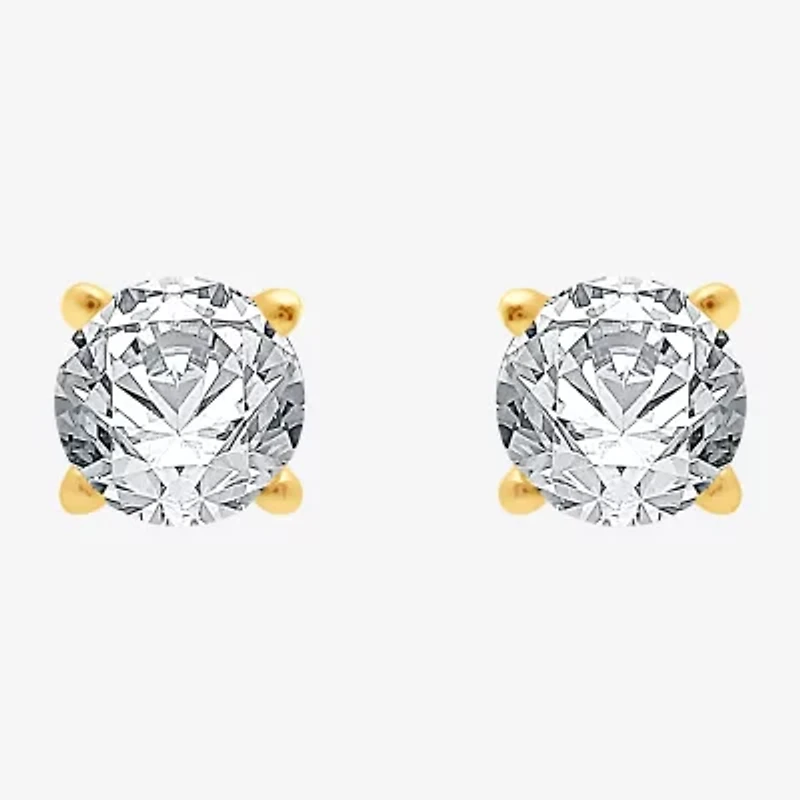 ( G/SI1-SI2 ) 3/8 CT. T.W. Lab-Grown Diamond 10K Gold Round Stud Earrings