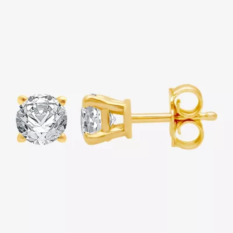 ( G/SI1-SI2 ) 3/8 CT. T.W. Lab-Grown Diamond 10K Gold Round Stud Earrings