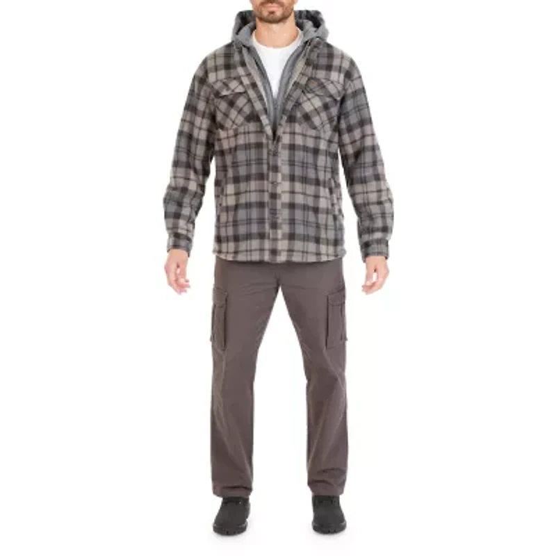 Smiths Workwear Sherpa Microfleece Mens Hooded Shirt Jacket