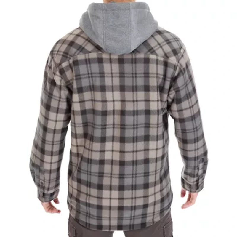 Smiths Workwear Sherpa Microfleece Mens Hooded Shirt Jacket