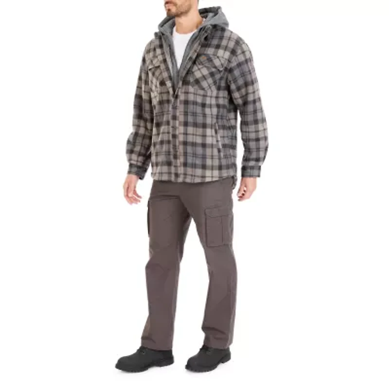 Smiths Workwear Sherpa Microfleece Mens Hooded Shirt Jacket
