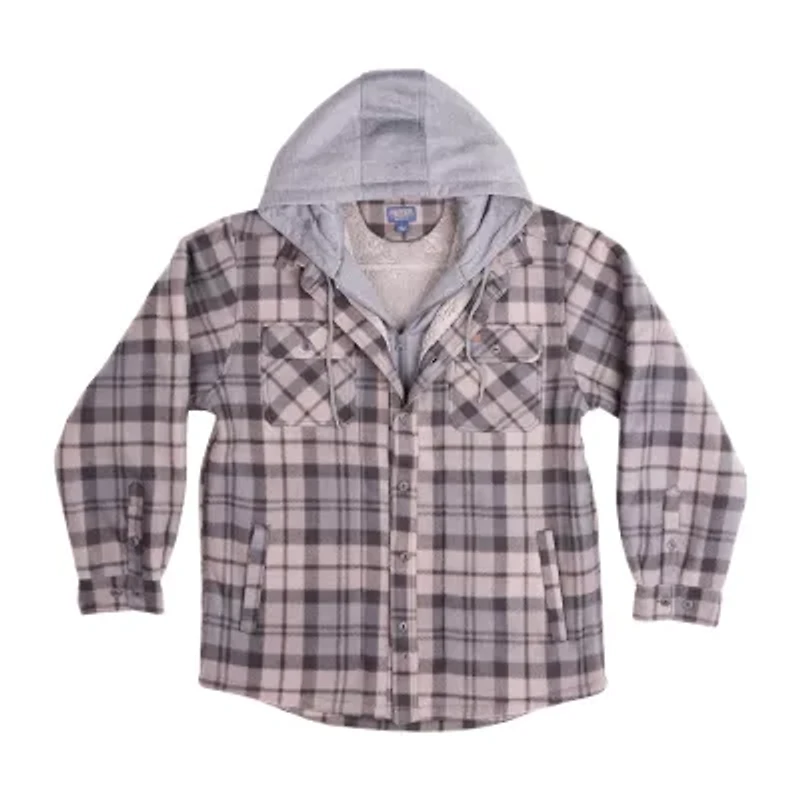 Smiths Workwear Sherpa Microfleece Mens Hooded Shirt Jacket