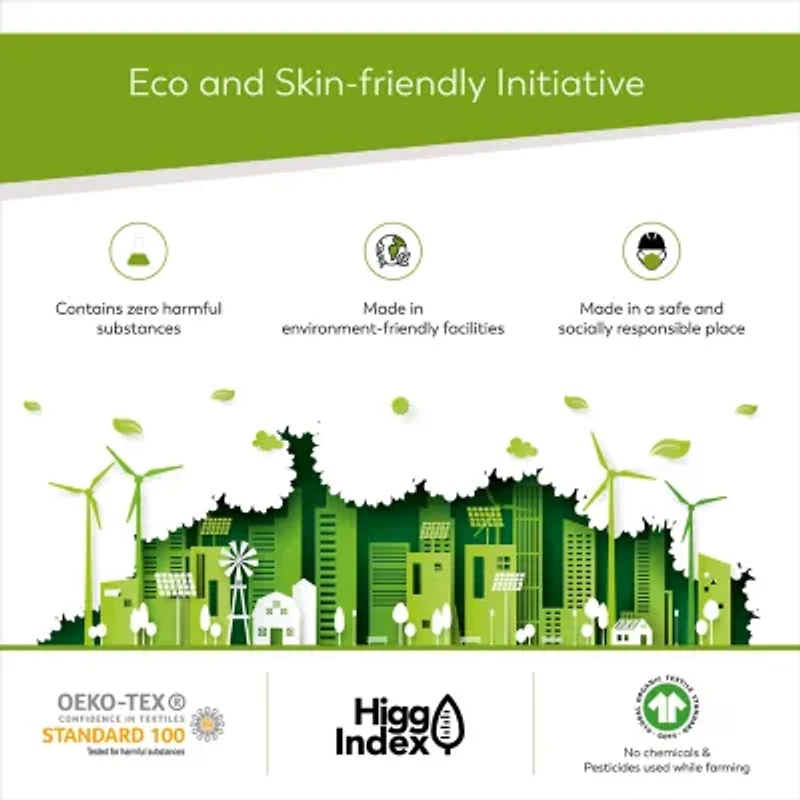 Purity Home Organic 100% Cotton Eco-Friendly & Breathable Sheet Set Pillowcases