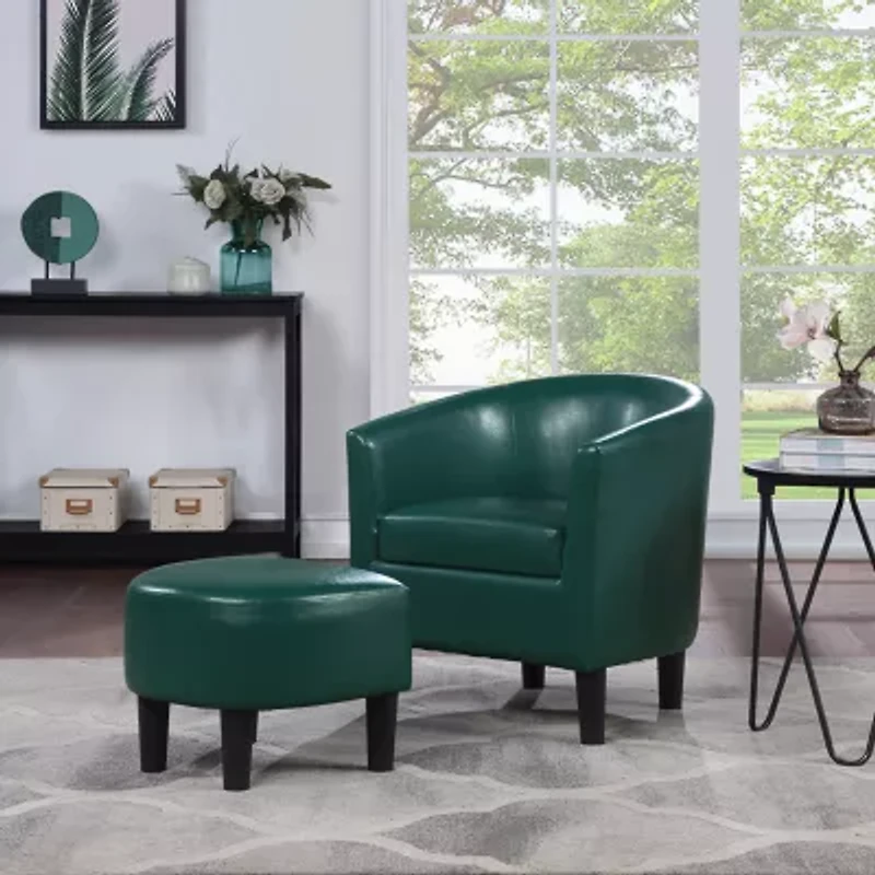 Take a Seat Churchill Accent Chair with Ottoman