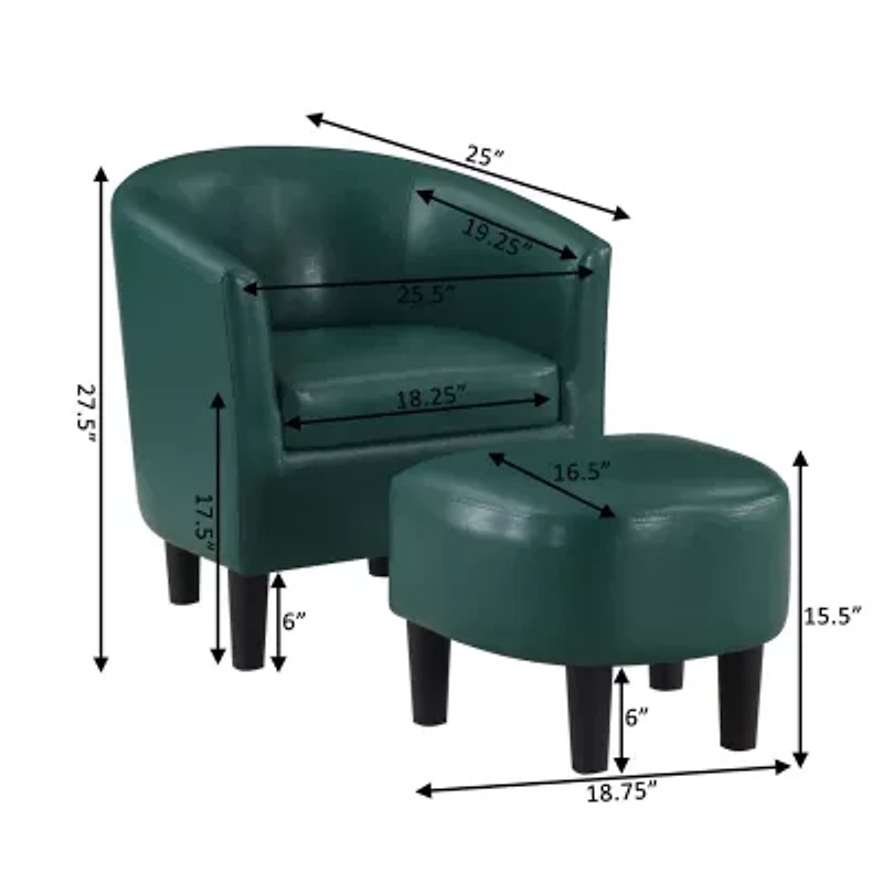Take a Seat Churchill Accent Chair with Ottoman