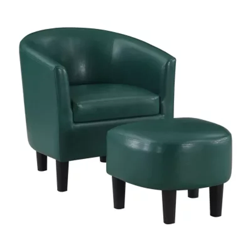 Take a Seat Churchill Accent Chair with Ottoman