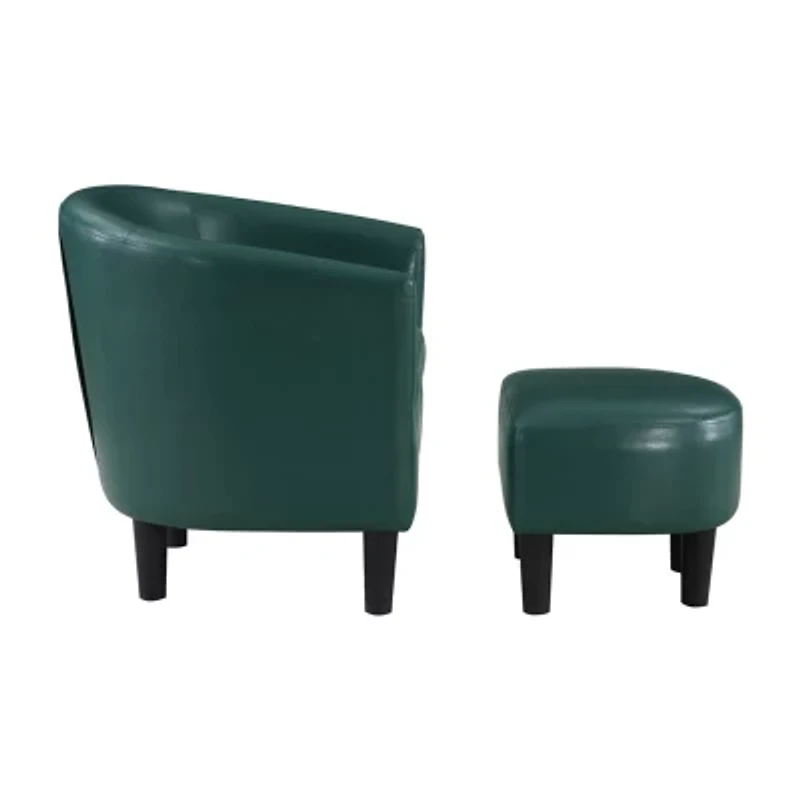 Take a Seat Churchill Accent Chair with Ottoman