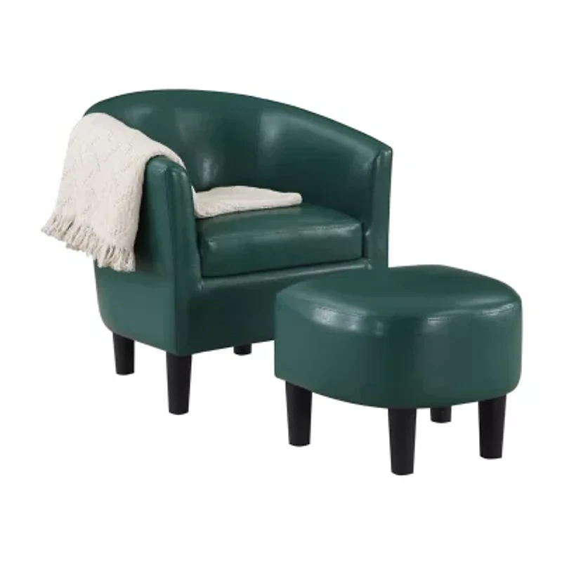 Take a Seat Churchill Accent Chair with Ottoman