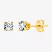 1/3 CT. Natural White Diamond 14K Gold 3.4mm Round Stud Earrings