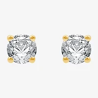 1/3 CT. Natural White Diamond 14K Gold 3.4mm Round Stud Earrings
