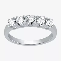 1 CT.T.W. Natural Diamond 10K White Gold 5-Stone Wedding Band
