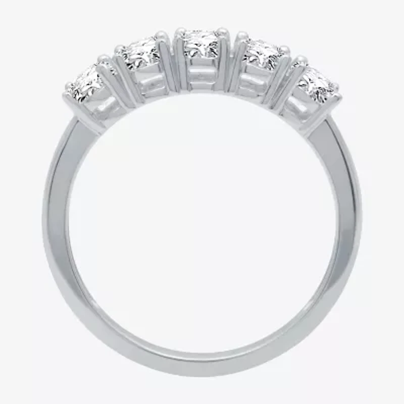 1 CT.T.W. Natural Diamond 10K White Gold 5-Stone Wedding Band