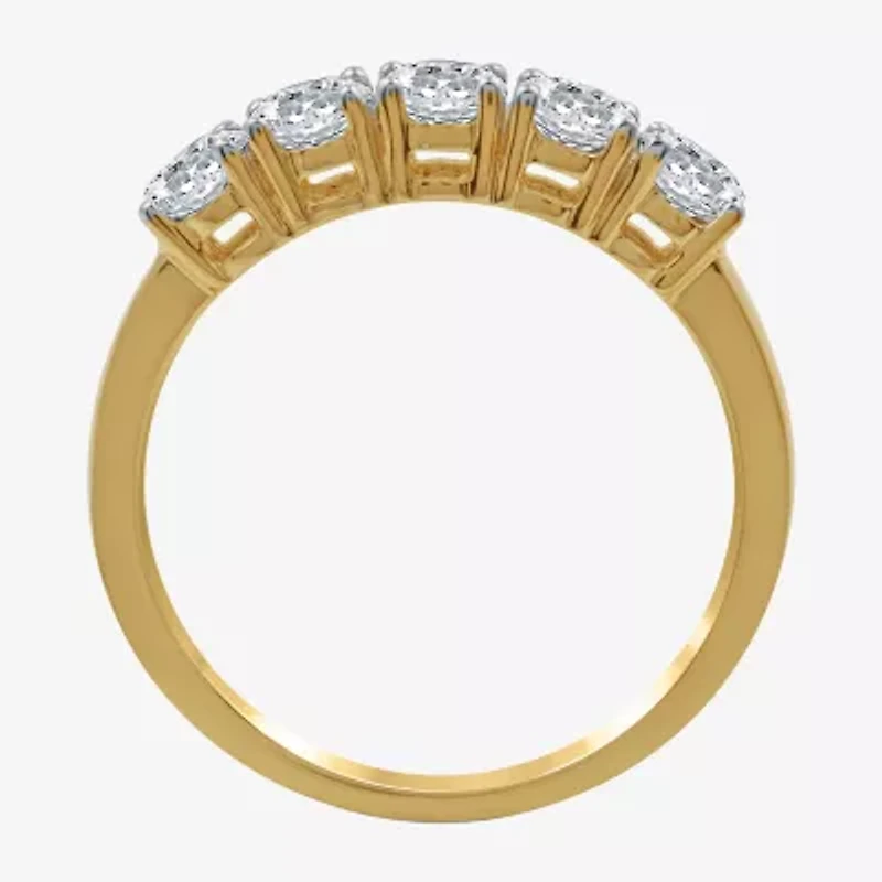 1 CT.T.W. Natural Diamond 10K Yellow Gold 5-Stone Wedding Band
