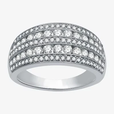 1 CT.T.W. Natural Diamond 10K White Gold Anniversary Ring