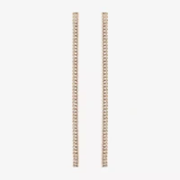 Bijoux Bar Gold Tone Linear Womens Glass Drop Earrings