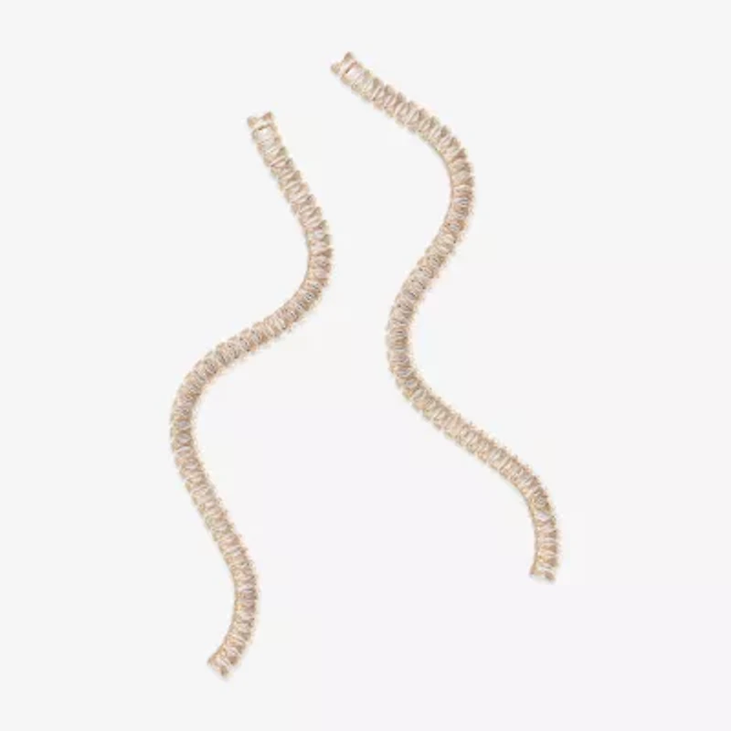 Bijoux Bar Gold Tone Linear Womens Glass Drop Earrings