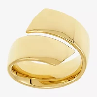 Hollow Womens 14K Gold Round Bypass  Cocktail Ring