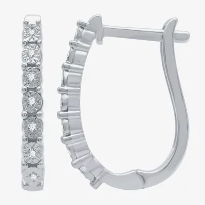YES, PLEASE! 1/10 CT.T.W. Natural Diamond Hoop and Stud Earring Set in Sterling Silver