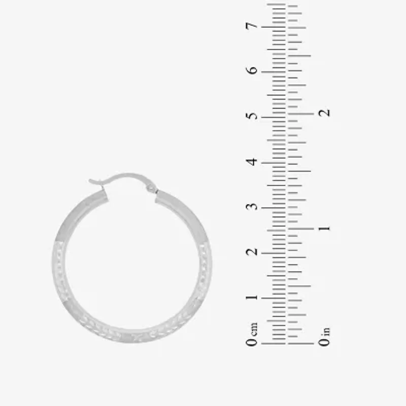 Womens 10K Gold 35mm Round Hoop Earrings