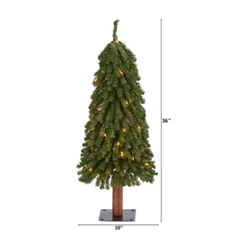 Nearly Natural Grand 3 Foot Pre-Lit Christmas Tree