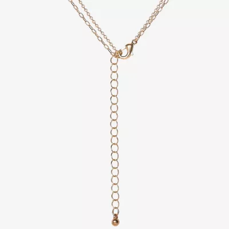 JS Jessica Simpson Gold Tone Womens Multi Color Glass 16 Inch Strand Necklace