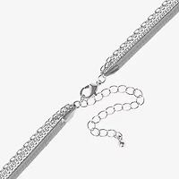 JS Jessica Simpson Silver Tone Womens Multi Color Glass 20 Inch Strand Necklace