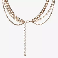 JS Jessica Simpson Gold Tone Womens Multi Color Glass 19 1/2 Inch Strand Necklace