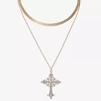 JS Jessica Simpson Gold Tone Womens Glass Inch Strand Necklace