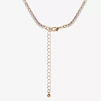 JS Jessica Simpson Gold Tone Womens Glass Alloy Heart 15 Inch Pendant Necklace