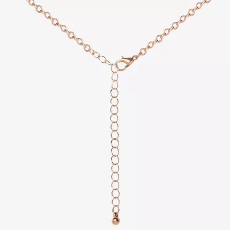 JS Jessica Simpson Gold Tone Womens 18 1/2 Inch Statement Necklace