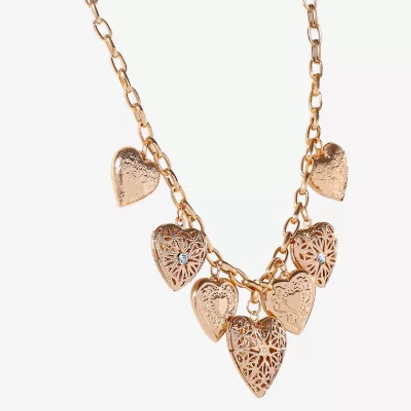 JS Jessica Simpson Gold Tone Womens 18 Inch Statement Necklace