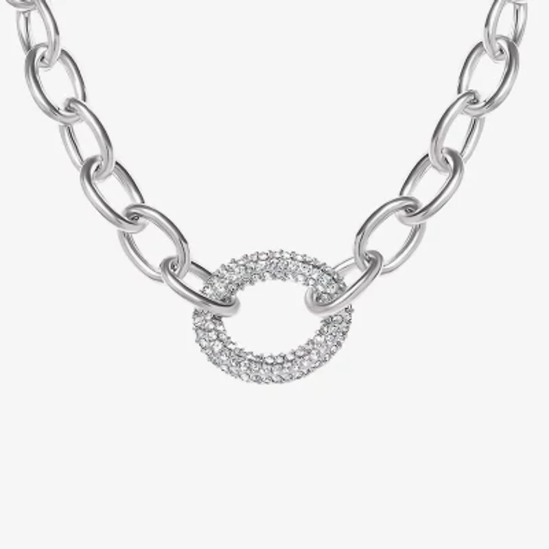 JS Jessica Simpson Silver Tone Womens Glass Alloy Butterfly 18 Inch Pendant Necklace
