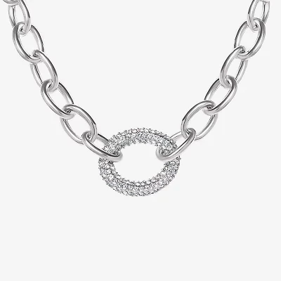 JS Jessica Simpson Silver Tone Womens Glass Alloy Butterfly 18 Inch Pendant Necklace