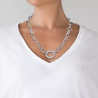JS Jessica Simpson Silver Tone Womens Glass Alloy Butterfly 18 Inch Pendant Necklace