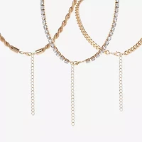 JS Jessica Simpson Gold Tone Womens 18 Inch Fashion Chain Necklace