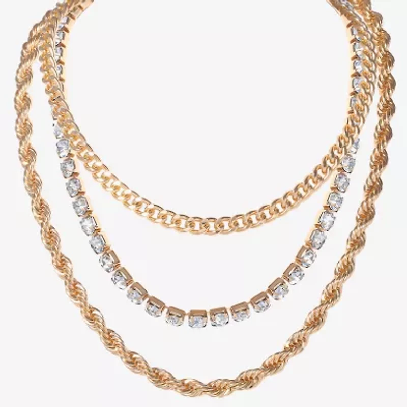 JS Jessica Simpson Gold Tone Womens 18 Inch Fashion Chain Necklace